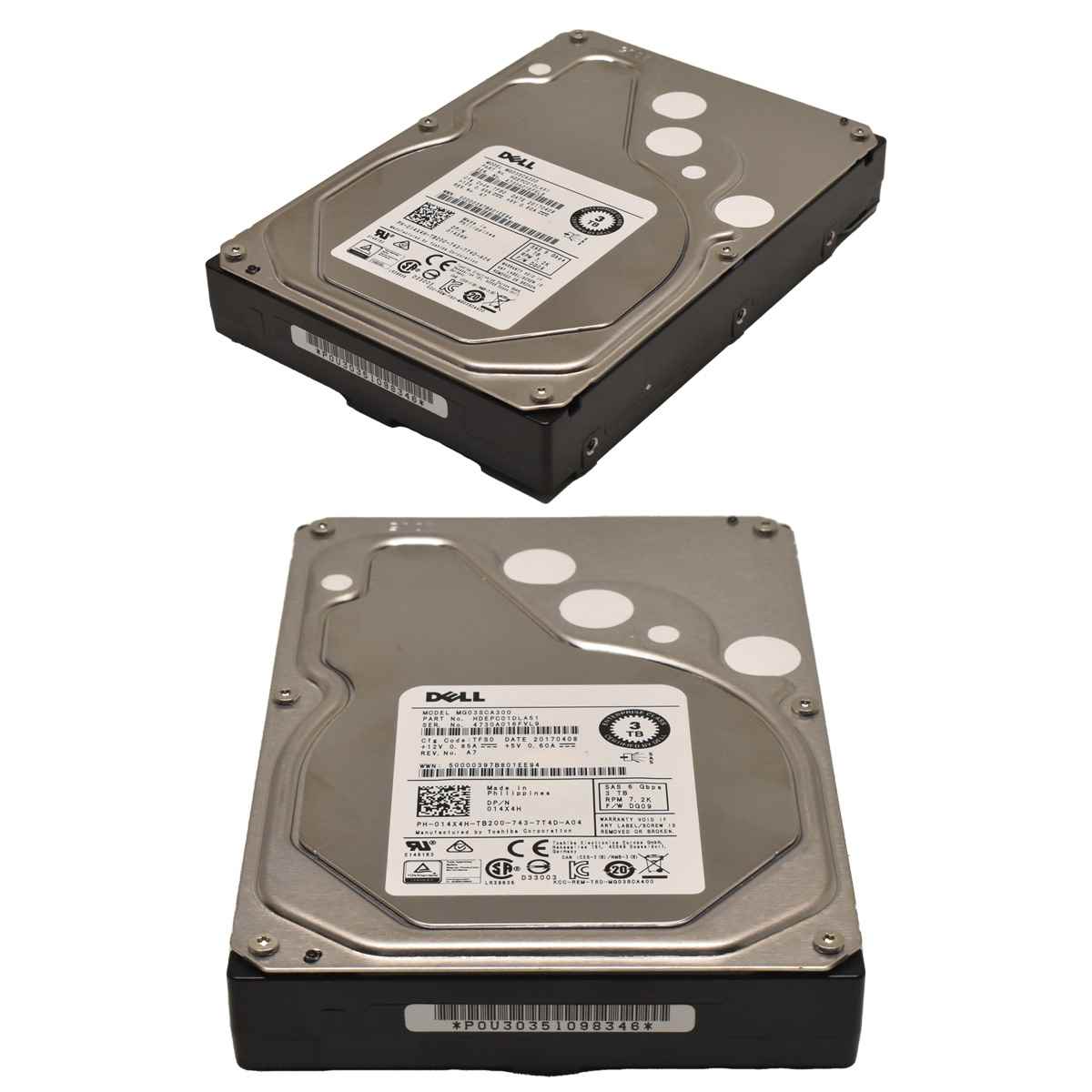 DELL Toshiba 3TB 3.5" 7.2K 6G SAS HDD Festplatte MG03SCA300 014X4H
