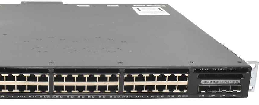 Cisco WS-C3650-48FS-S 48-Port PoE+ RJ-45 GE Switch 4-Port SFP GE Uplink 1x PSU Rack Ears
