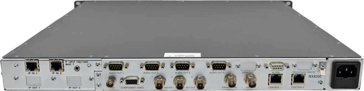 Tandberg Receiver RX8200 MPEG2 & MPEG4 4:2:2 Base Unit for Receiver RX8200 Rev. 1.2