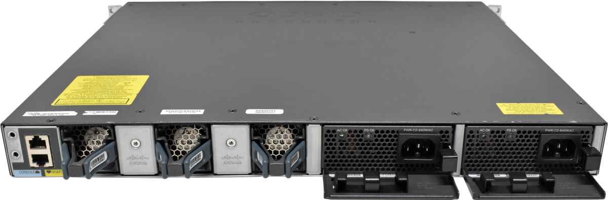 Cisco Catalyst WS-C3650-48PS-S 48-Port RJ-45 PoE+ GE Switch 4x 1G SFP 2x PSU Rack Ears