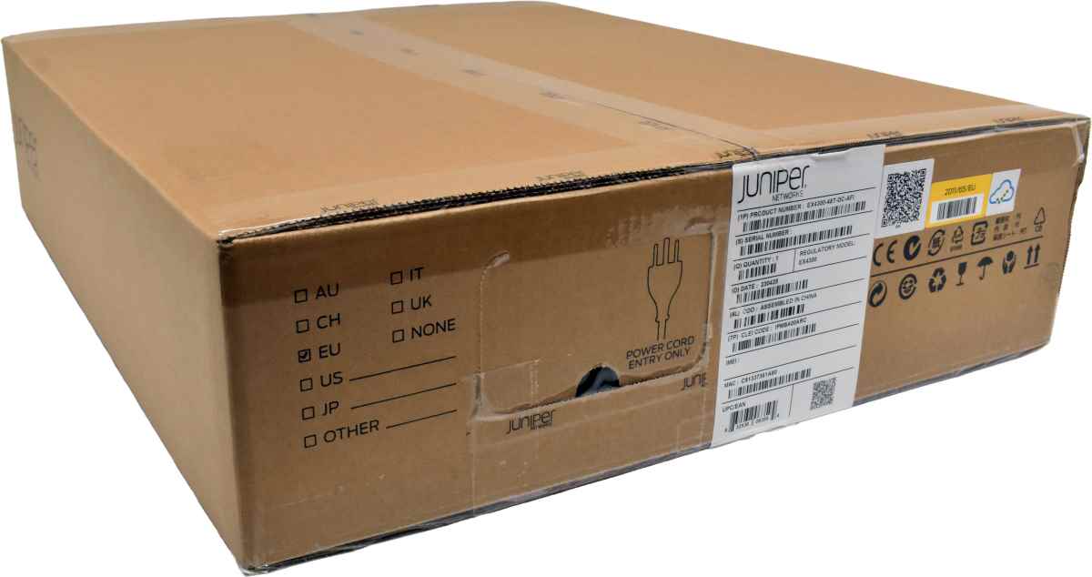 Juniper EX4300-48T-DC-AFI 48-Port RJ-45 GE Switch 4x 40G QSFP+ Rack Ears NEW NEU