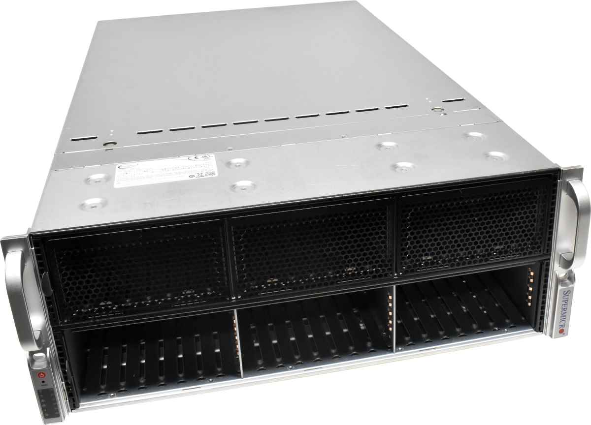 Supermicro CSE-418 H12DSG-0-GPU 2x EPYC7542 64GB RAM AOM-PCIe4-418N-1 24x SFF