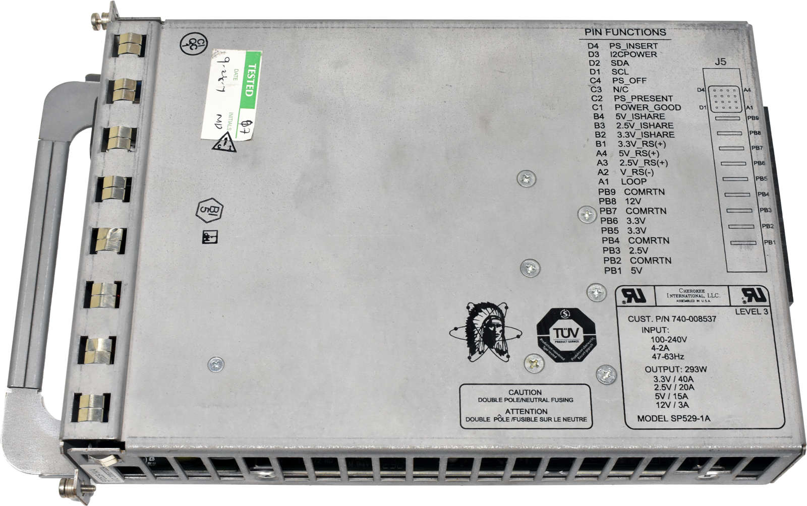 Juniper M7i 293W Power Supply SP529-1A 740-008537