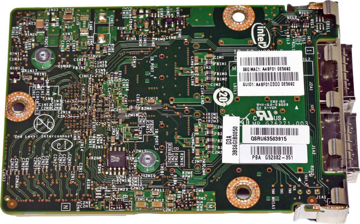 Intel D3A 3BS6GIB0050 G52882-351 Mezzanine Card Dual-Port 10GE QSFP Intel D3A 3BS6GIB0050 G52882-351 Mezzanine Card Dual-Port 10GE QSFP