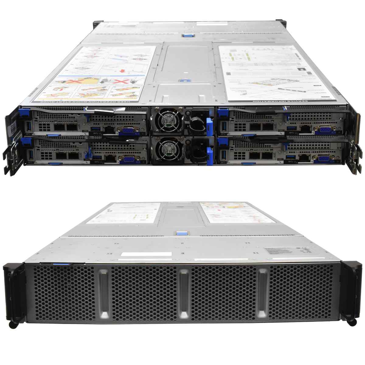 Quanta Server T42S-2U 4x Node no CPU no PC4 Heatsinks X527 10G SFP+ 2 Port Rails Quanta Server T42S-2U 4x Node 8xGold 5122 CPU 128GB X527 10G SFP+ 2 Port Rails