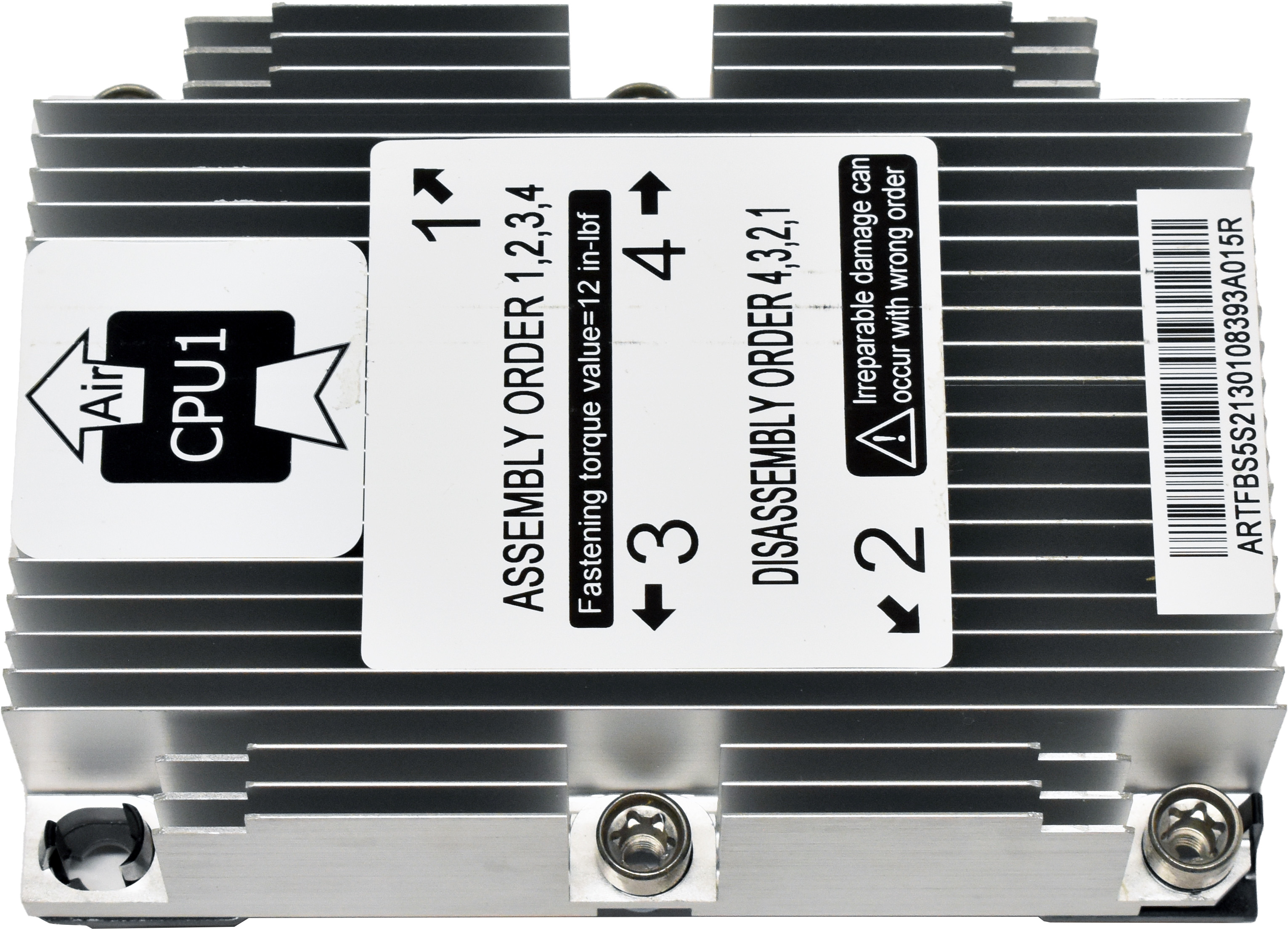 Quanta CPU1 Heatsink / Kühler for T42S-2U Server Node Quanta CPU1 Heatsink / Kühler for T42S-2U Server Node