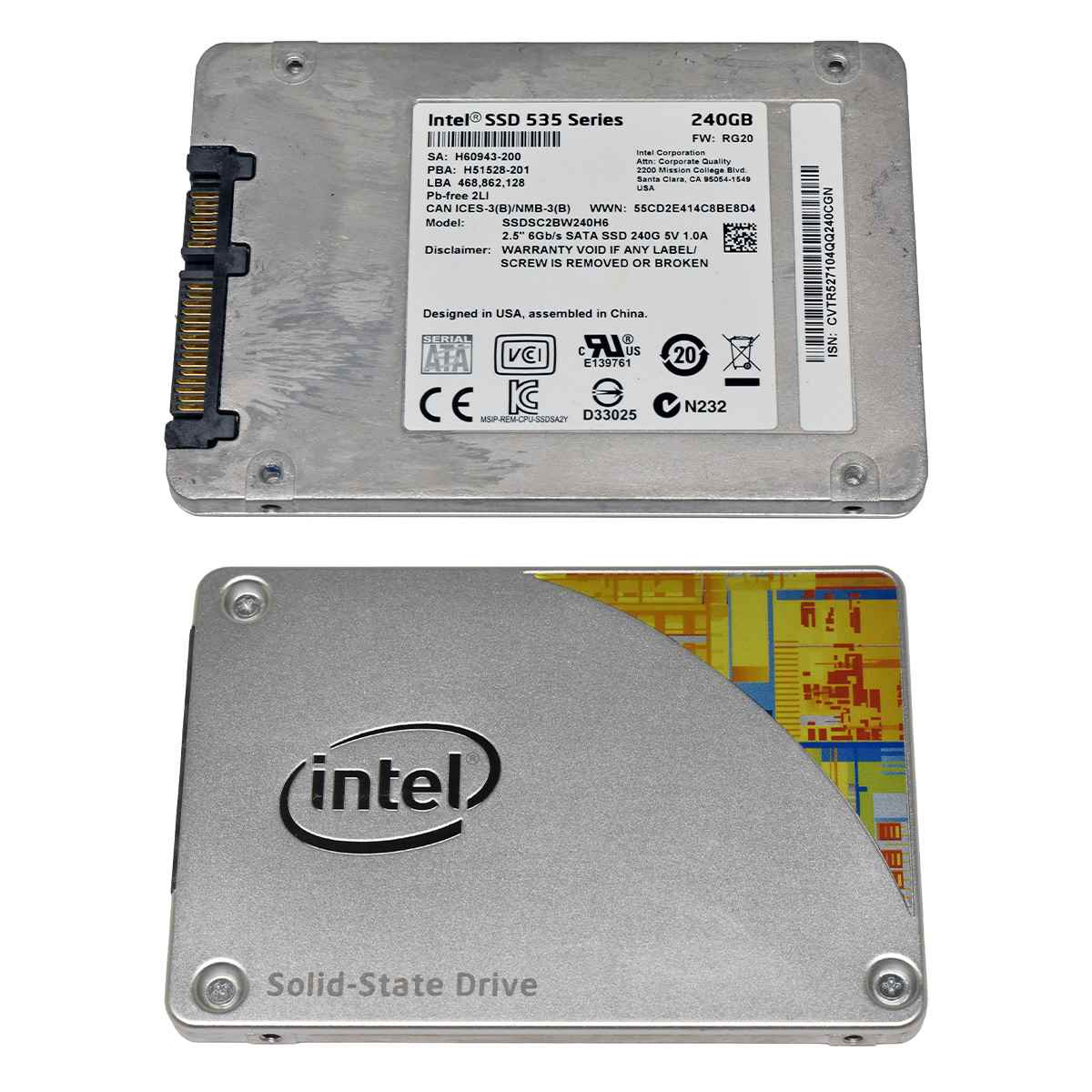 Intel 535 Series 240GB 2.5" 6G SATA SSD SSDSC2BW240H6