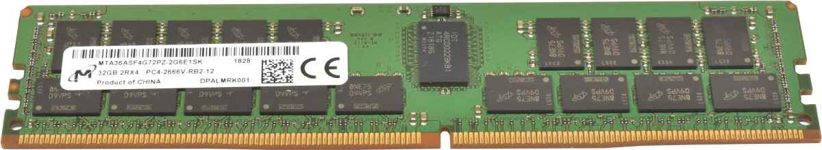 64 GB Micron 2x 32GB 2Rx4 PC4-2666V-RB2-12 Server RAM ECC DDR4 MTA36ASF4G72PZ-2G6E1 256 GB Micron 8x 32GB 2Rx4 PC4-2666V-RB2-12 Server RAM ECC DDR4 MTA36ASF4G72PZ-2G6E1