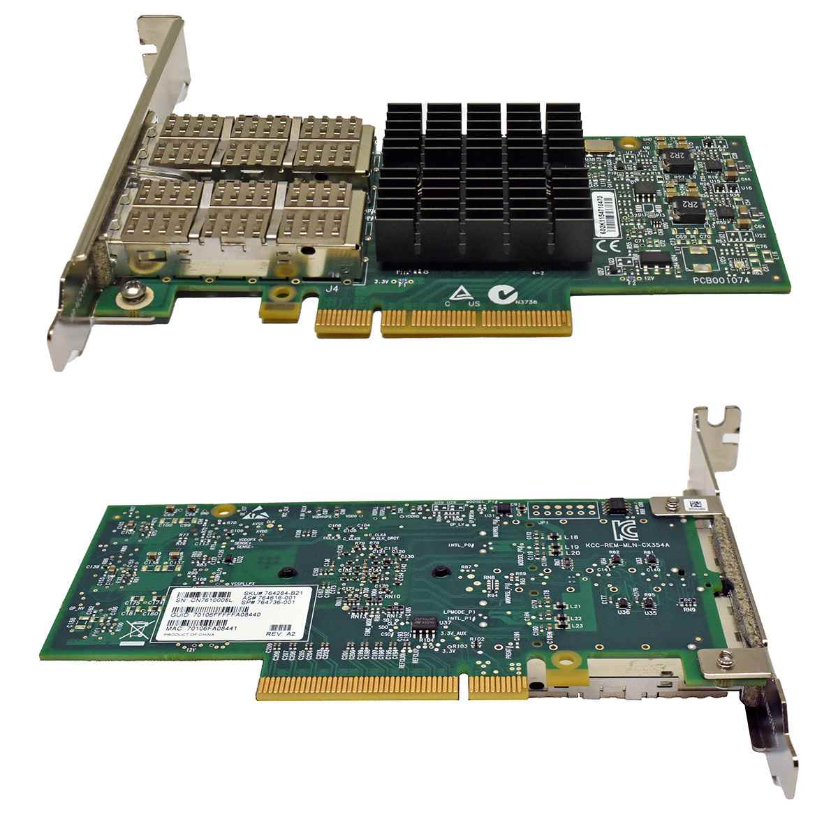 HP 764736-001 Rev A2 InfiniBand FDR/Ethernet 10Gbit/40Gbit PCIe Adapter High Profile HP 764736-001 Rev A2 InfiniBand FDR/Ethernet 10Gbit/40Gbit PCIe Adapter High Profile