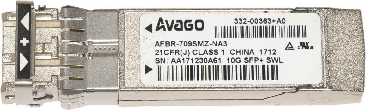 Avago AFBR-709SMZ-NA3/NA4 10G SFP+ 850nm 300m Transceiver 332-00279R6+A0 Avago AFBR-709SMZ-NA3/NA4 10G SFP+ 850nm 300m Transceiver 332-00279R6+A0