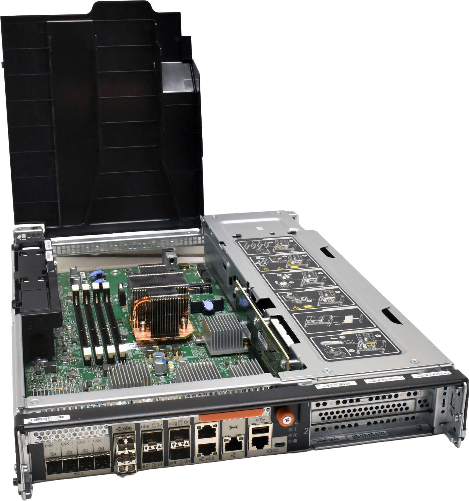 NetApp-Storage-Controller-Module-no-DDR4-RAM-111-0-008.jpg NetApp Storage Controller Module no DDR4 RAM 111-02493 für FAS8200 AFF-A300 2x 10Gb SFP+