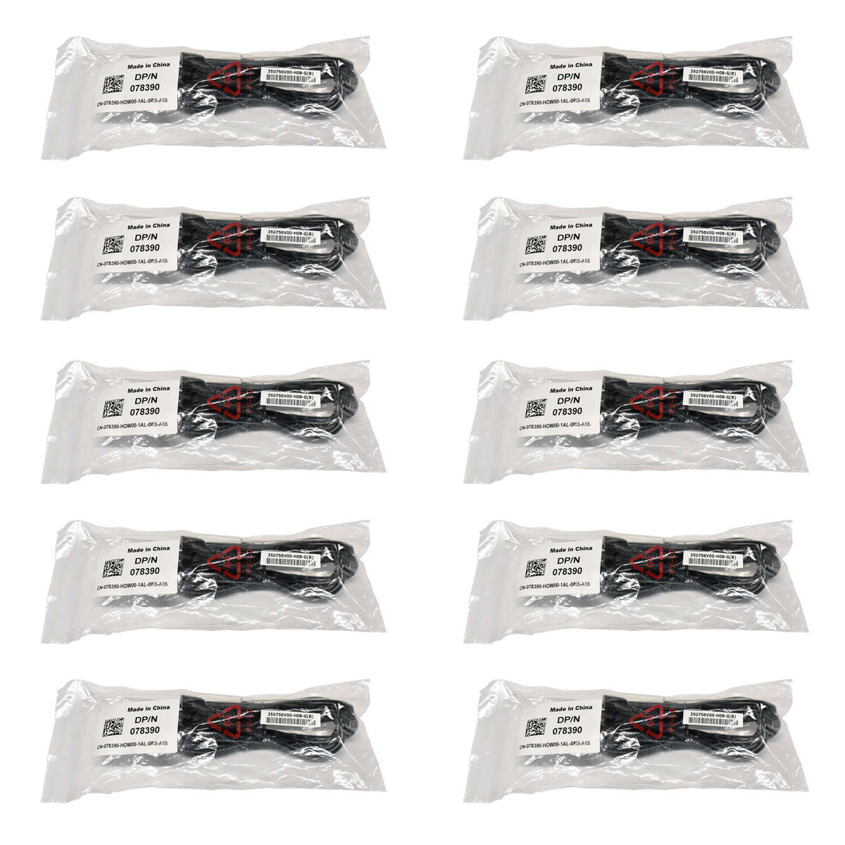 10 x Netzkabel 1,8m Schuko - C13 Dell 078390 16-10A H05VV-F 3G0,75mm schwarz Neu/New