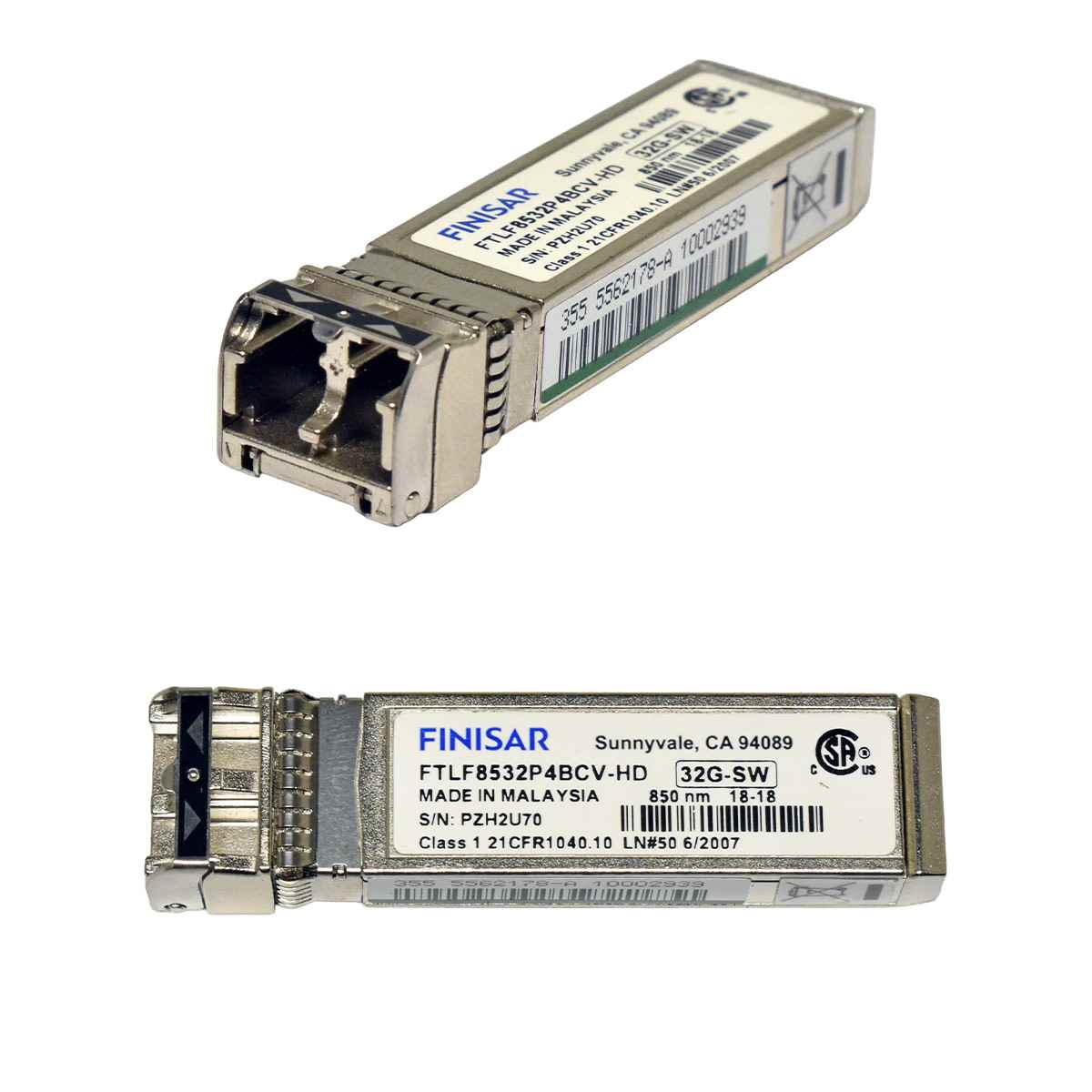 Finisar FTLF8532P4BCV-HD 32G-SW SFP+ 850nm 100m LC Duplex FC Transceiver Module Finisar FTLF8532P4BCV-HD 32G-SW SFP+ 850nm 100m LC Duplex FC Transceiver Module
