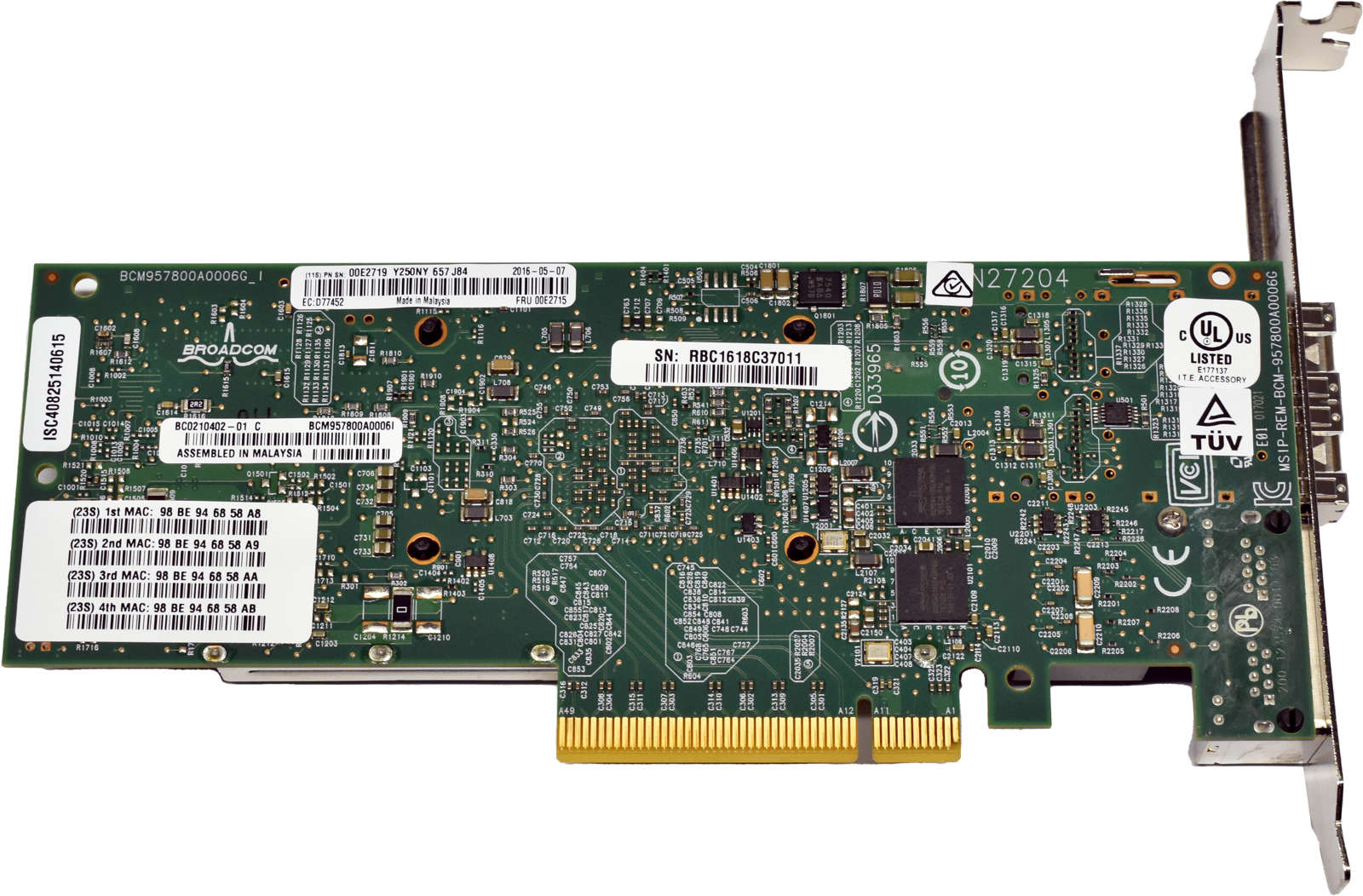 IBM-Netzwerk-Karte-10Gb-SFP-1Gb-Ethernet-Adapter-P-004.jpg IBM Netzwerk Karte 10Gb SFP 1Gb Ethernet Adapter PCIe 4-Port 00E2719 FP