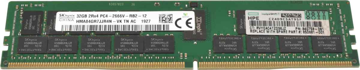 HP SKhynix 32GB 2Rx4 PC4-2666V DDR4 RAM HMA84GR7JJR4N-VK 840758-091