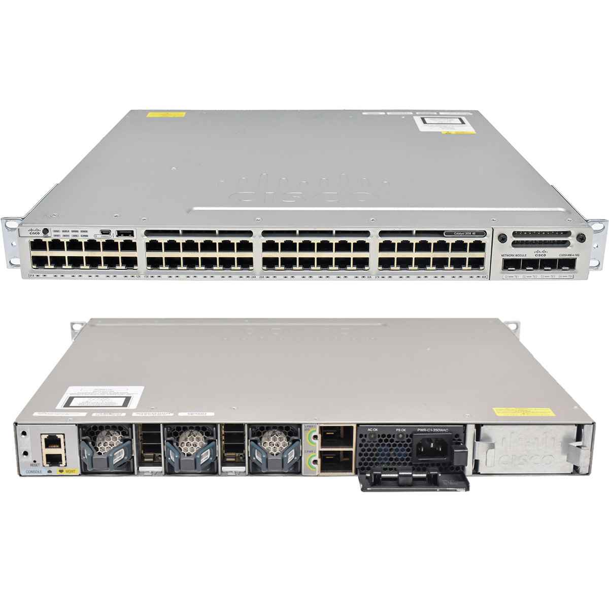 Cisco Catalyst WS-C3850-48T-S 48-Port RJ-45 stackable GE Switch +Module C3850-NM-4-10G 1x PSU Cisco Catalyst WS-C3850-48T-S 48-Port RJ-45 stackable GE Switch +Module C3850-NM-4-10G 1x PSU