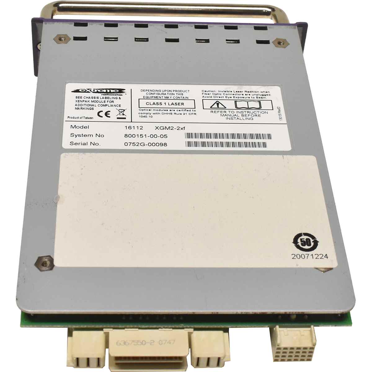 Extreme Networks 16112 XGM2-2xf Netzwerk Module 2-Ports XFP 10G für Extreme X350e Series Extreme Networks 16112 XGM2-2xf Netzwerk Module 2-Ports XFP 10G für Extreme X350e Series