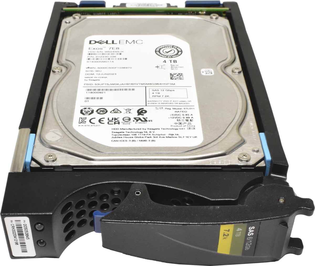 Dell EMC 4TB 3.5" 12G 7.2K SAS HDD Festplatte ST4000NM017A 2HZ230-036 mit Rahmen