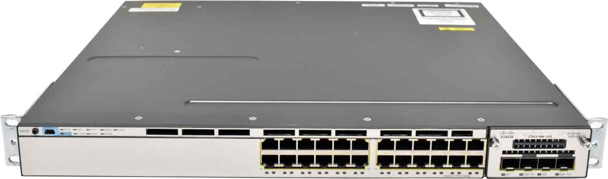 Cisco WS-C3750X-24T-E 24-Port RJ-45 GE Switch + 4-Port Modul C3KX-NM-10G Cisco Catalyst WS-C3750X-24T-S 24-Port RJ-45 GE Switch + 4-Port Modul C3KX-NM-10G