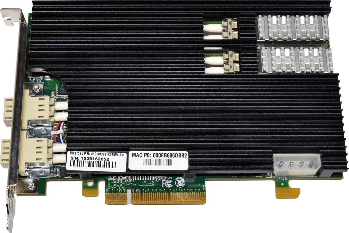 Riverbed Dual-Port NIC-1-010G-2SR-BP 410-00302-03 SR Fibre 10G PCIe x8 Riverbed Dual-Port NIC-1-010G-2SR-BP 410-00302-03 SR Fibre 10G PCIe x8