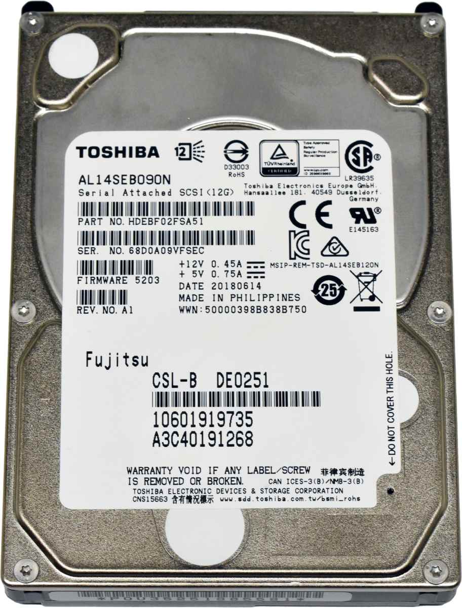 Fujitsu Toshiba AL14SXB90N A3C40191268 900GB 12G SAS 2.5" 15K HDD Fujitsu Toshiba AL14SXB90N A3C40191268 900GB 12G SAS 2.5" 15K HDD