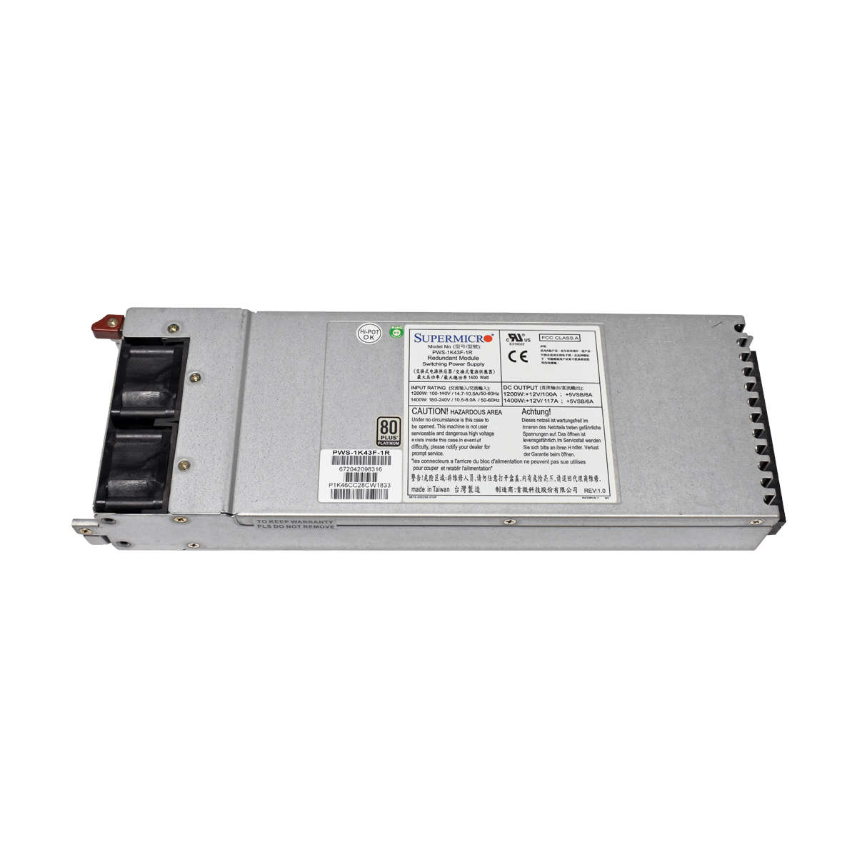 Supermicro 1400W Netzteil Power Supply PWS-1K43F-1R 672042098316