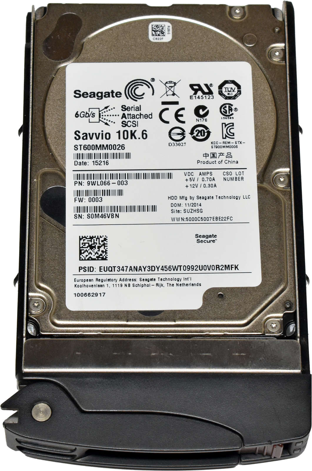 Seagate Savvio 10K.6 600GB ST600MM0026 9WL066-003 2,5" 10K 6G SAS HDD