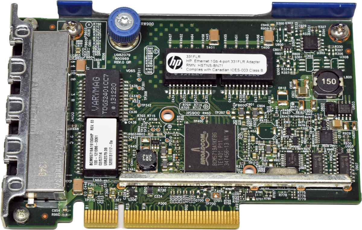 HP 331FLR 4-Port PCIe x8 Gigabit Ethernet Network Adapter 629133-001 634025-001 ohne Kühler HP 331FLR 4-Port PCIe x8 Gigabit Ethernet Network Adapter 629133-001 634025-001 ohne Kühler