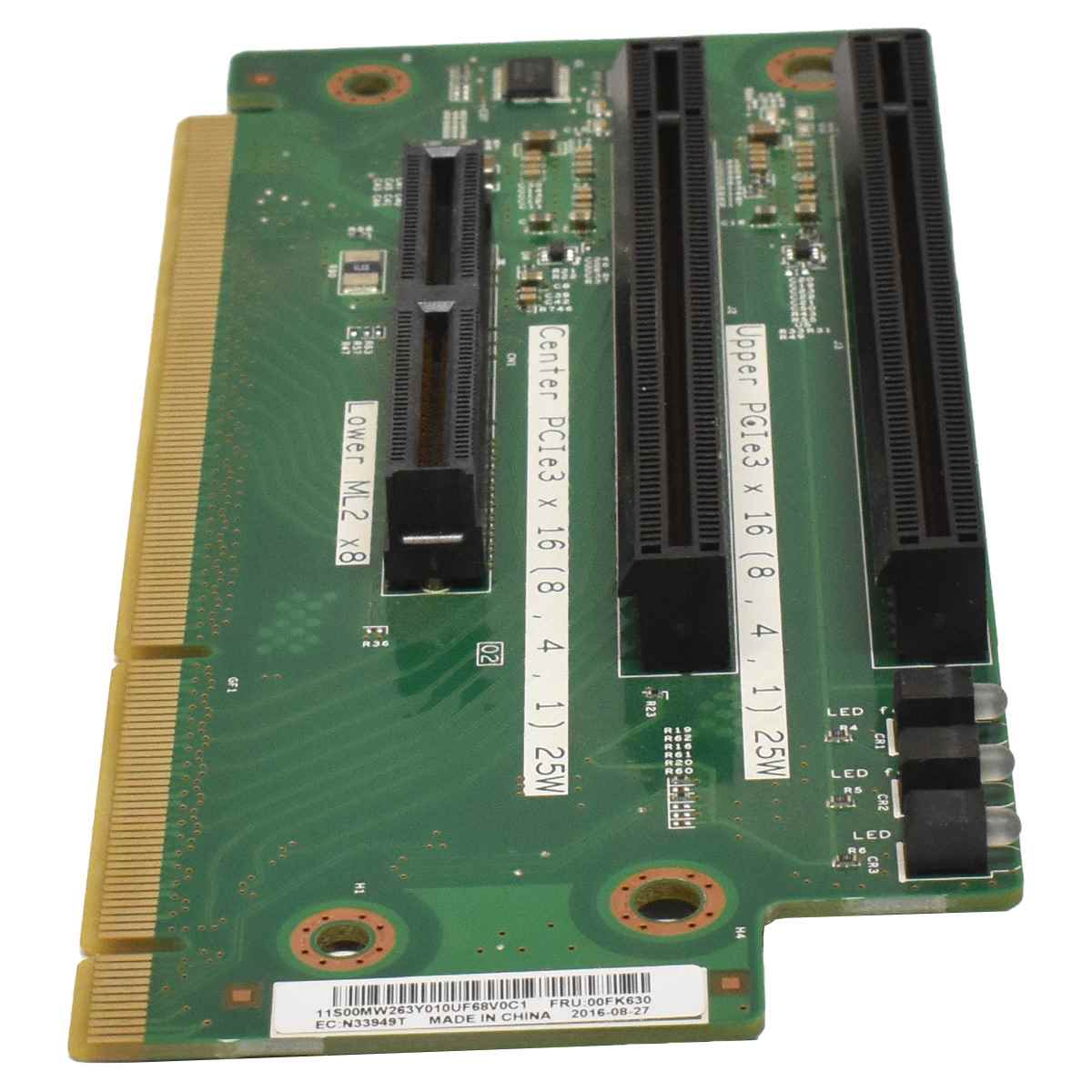 IBM Lenovo Slot Riser Board 2x PCIe x16 1x ML2 x8 Gen3 00KA630 IBM Lenovo Slot Riser Board 2x PCIe x16 1x ML2 x8 Gen3 00KA630
