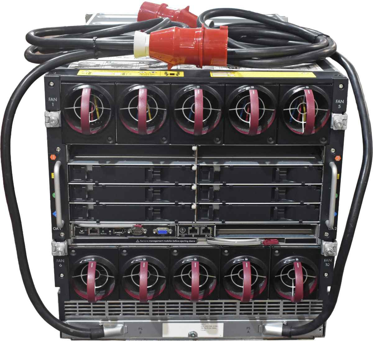 HP BladeSystem c7000 Enclosure 681844-B21 712987-B21 10x Fan 2x Power Cable 1x 708046-001 1x 407295-504