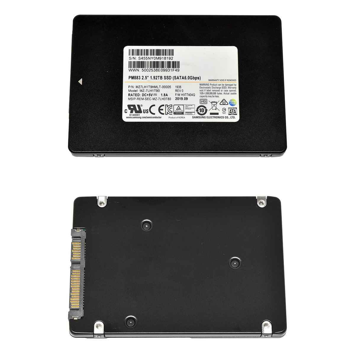 Samsung PM883 1.92TB 2.5“ 6G SATA SSD MZ-7LH1T90 MZ-7LH1T9N MZ7LH1T9HMLT Samsung PM883 1.92TB 2.5“ 6G SATA SSD MZ-7LH1T90 MZ-7LH1T9N MZ7LH1T9HMLT
