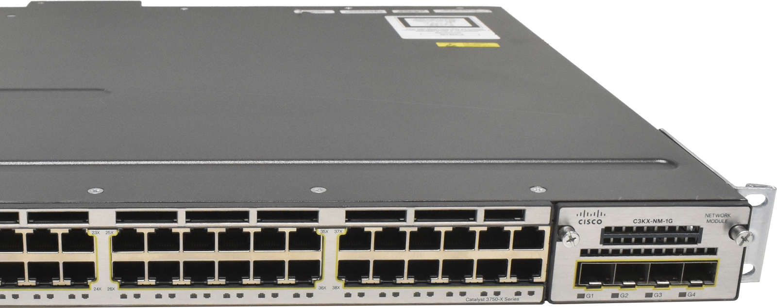 Cisco-WS-C3750X-48T-S-48-Port-RJ-45-GE-Switch-1x-P-006.jpg Cisco WS-C3750X-48T-S 48-Port RJ-45 GE Switch 1x PSU + C3KX-NM-1G Rack Ears