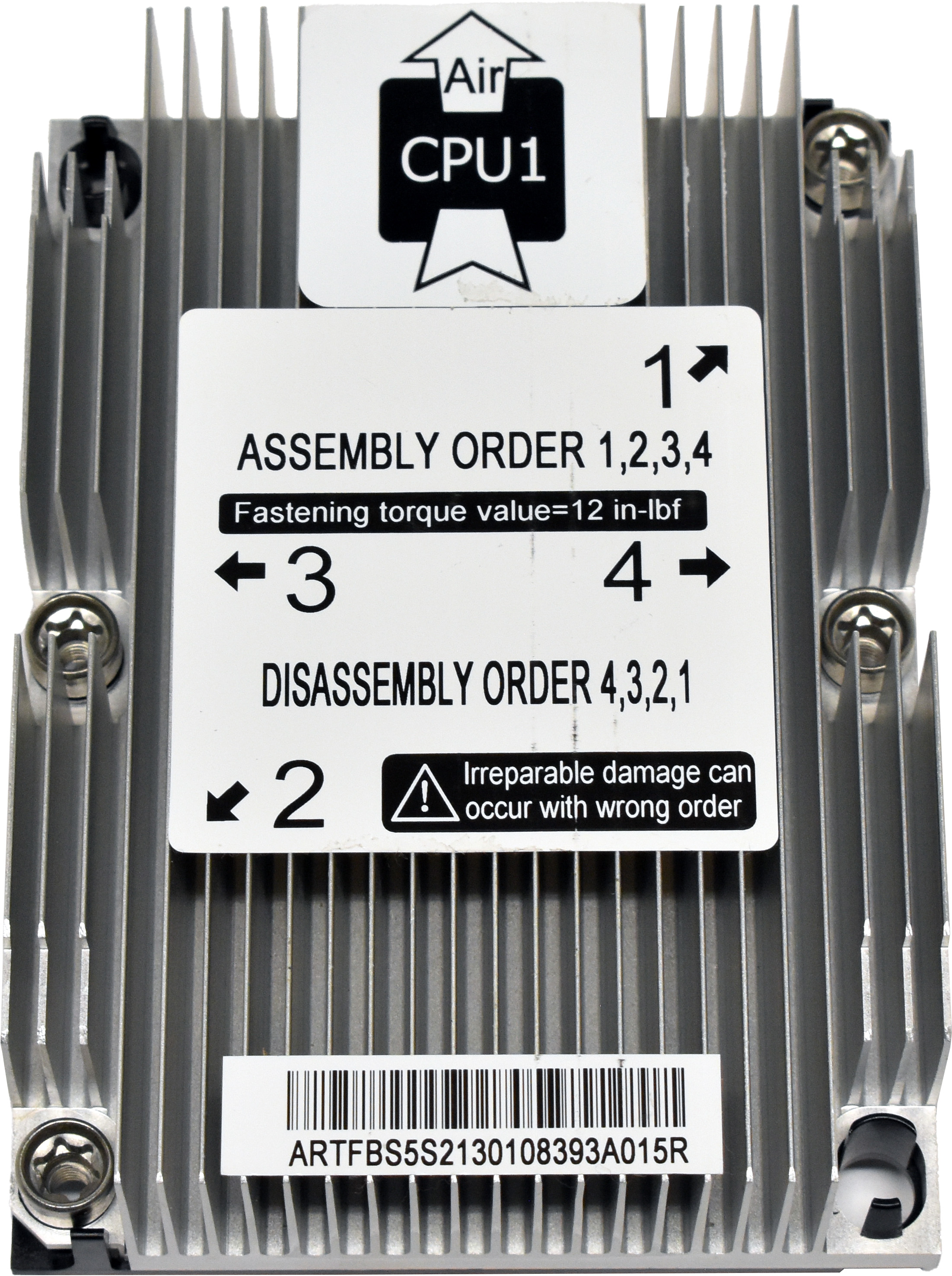 Quanta CPU1 Heatsink / Kühler for T42S-2U Server Node Quanta CPU1 Heatsink / Kühler for T42S-2U Server Node