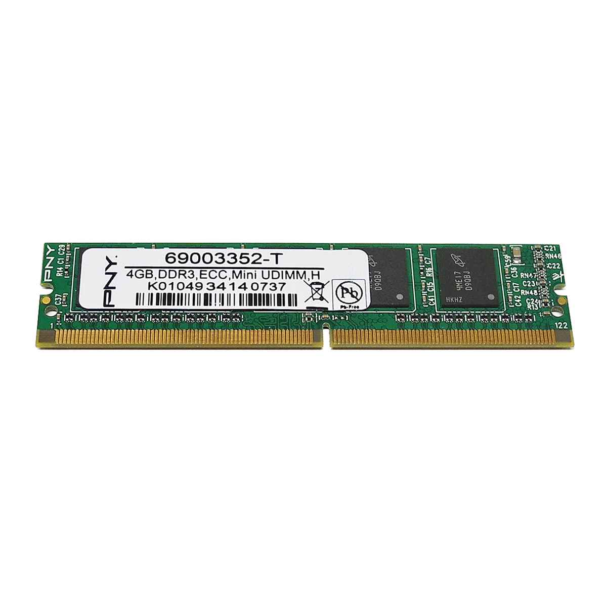 PNY Technologies 69003352-T 4GB PC3-10600 DDR3 ECC 244-pin VLP Mini-UDIMM, H PNY Technologies 69003352-T 4GB PC3-10600 DDR3 ECC 244-pin VLP Mini-UDIMM, H