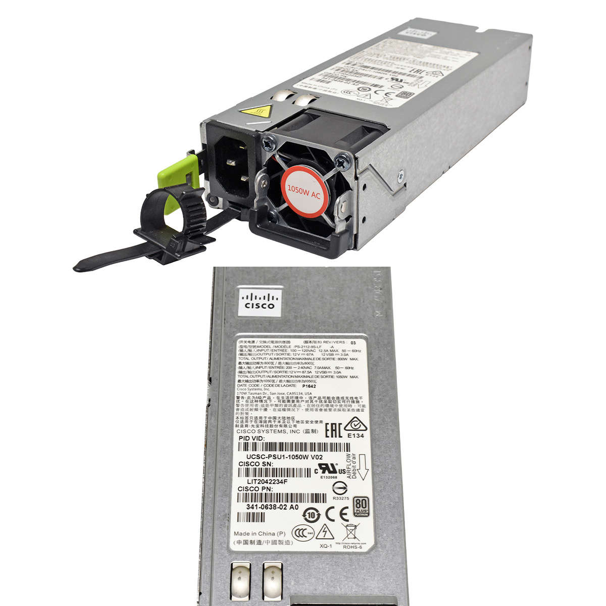Cisco-PS-2112-9S-LF-1050W-Power-Supply-UCSC-PSU1-1-006.jpg Cisco PS-2112-9S-LF 1050W Power Supply UCSC-PSU1-1050W 341-0638-02 for C220 M5