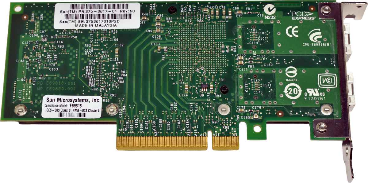 Sun Intel 375-3617-01 Dual-Port 10G SFP+ PCIe3.0 x8 Network Adapter LP