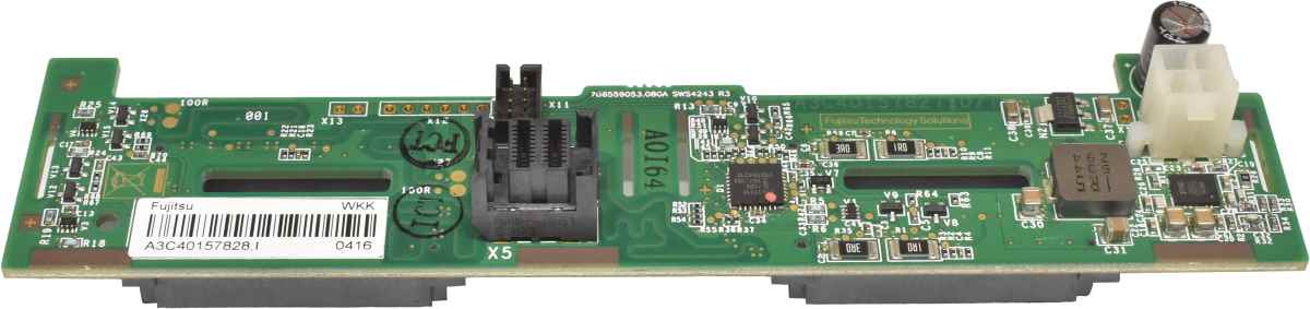 Fujitsu A3C40157828 4x 2.5" HDD SAS/SATA Backplane für RX1330 M2, RX2530 M1 M2 +Power Kabel