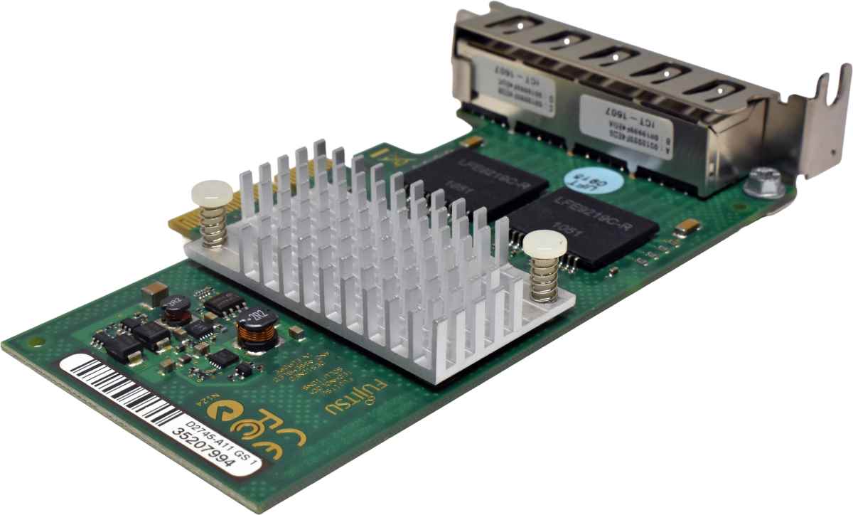 Fujitsu Primergy Quad-Port RJ-45 GE Network Adapter PCIe x4 D2745-A11 GS1 GS3 LP Fujitsu Primergy Quad-Port RJ-45 GE Network Adapter PCIe x4 D2745-A11 GS1 GS3 LP