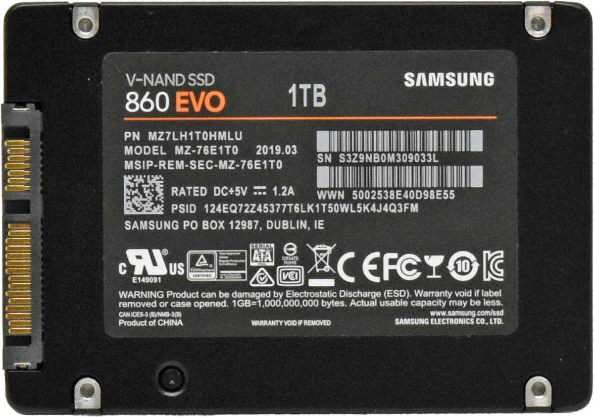 Samsung 860 EVO V-NAND 1TB 6G SATA SED SSD MZ-76E1T0 MZ7LH1T0HMLU