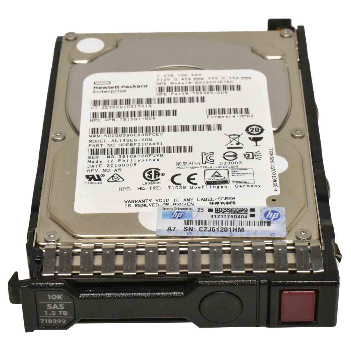 HP 2TB 2.5" 12G 10K SAS HDD Festplatte EG1200JETKC 718292-001