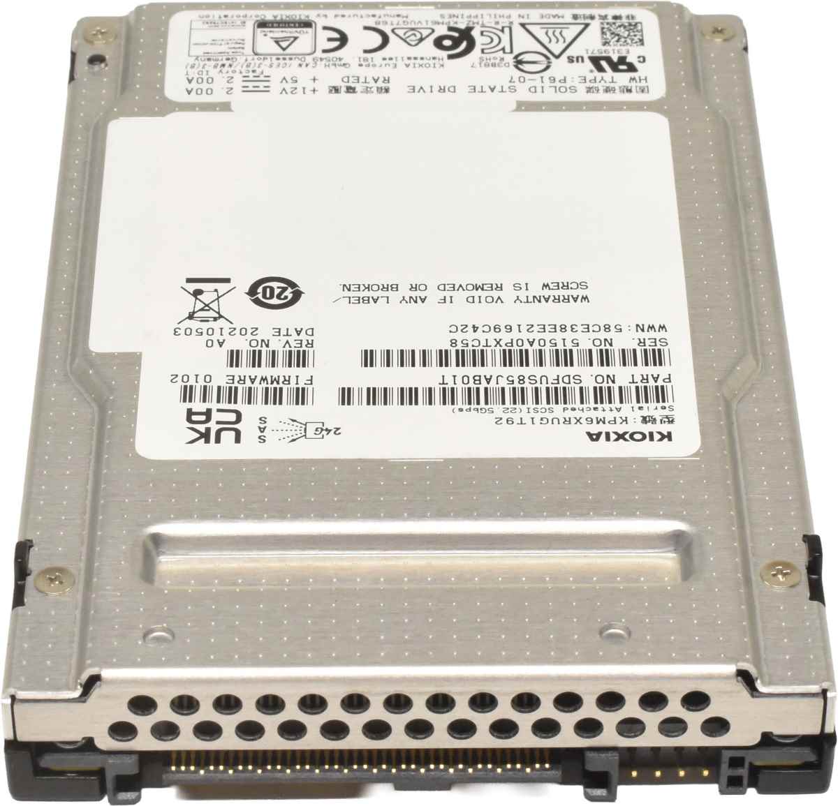 Kioxia 1.92TB 2.5" 24G SAS SSD KPM6XRUG1T92 SDFUS85JAB01T