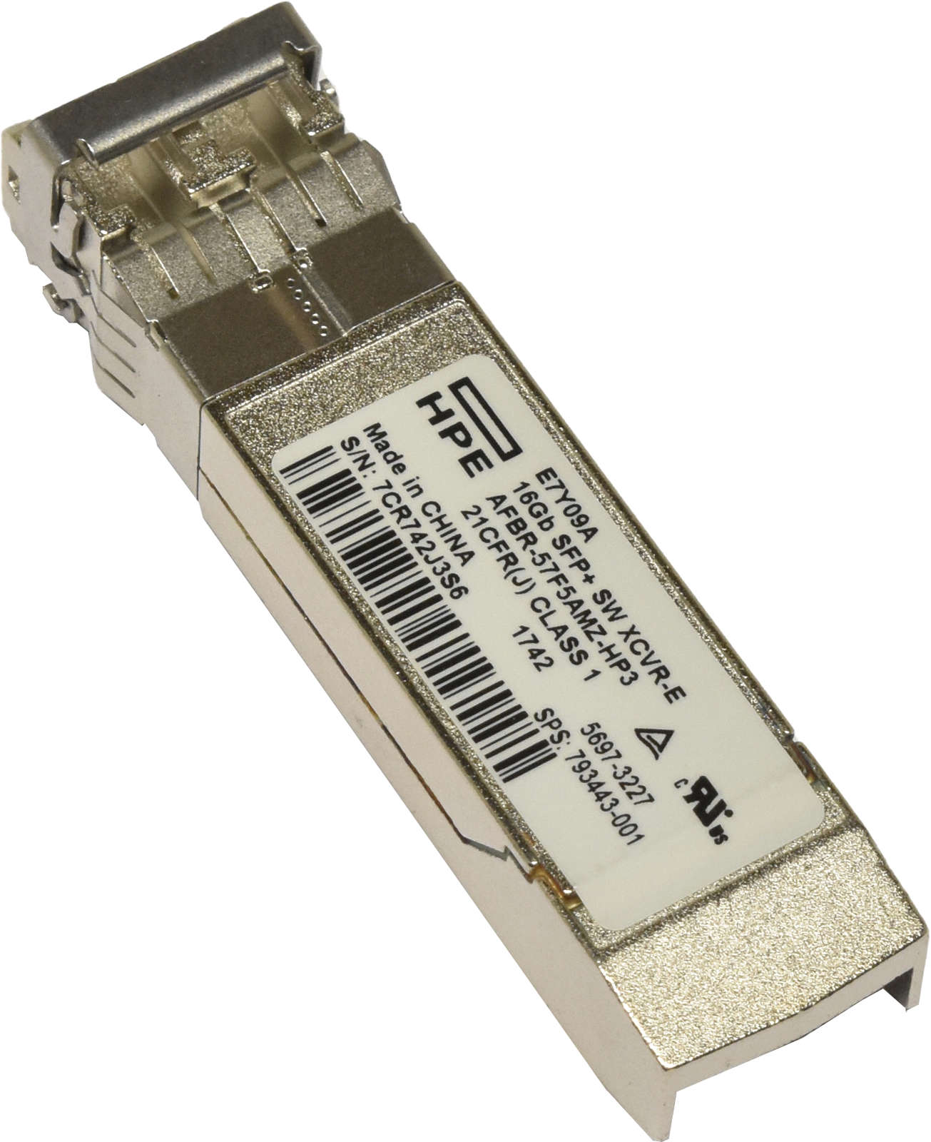 HP-GBIC-AFBR-57F5AMZ-HP3-16Gbps-SFP-SW-850nm-100m-002.jpg HP GBIC AFBR-57F5AMZ-HP3 16Gbps SFP+ SW 850nm 100m E7Y09A