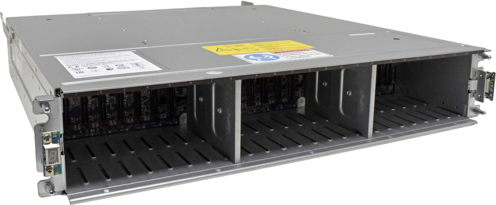 HP-MSA-2050-SFF-Enclosure-Q1J07B-2x-6G-x2-Controll-004.jpg HP MSA 2050 SFF Enclosure Q1J07B 2x 6G x2 Controller 876146-001 24x SFF 2.5 noHDD