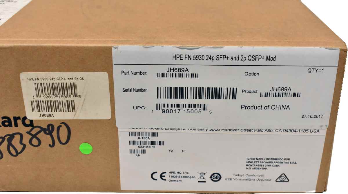 HP JH689A 24-Port 10G SFP+ 2x 40G QSFP Module for FlexNetwork 5930/5940 Series Switches NEW NEU HP JH689A 24-Port 10G SFP+ 2x 40G QSFP Module for FlexNetwork 5930/5940 Series Switches NEW NEU