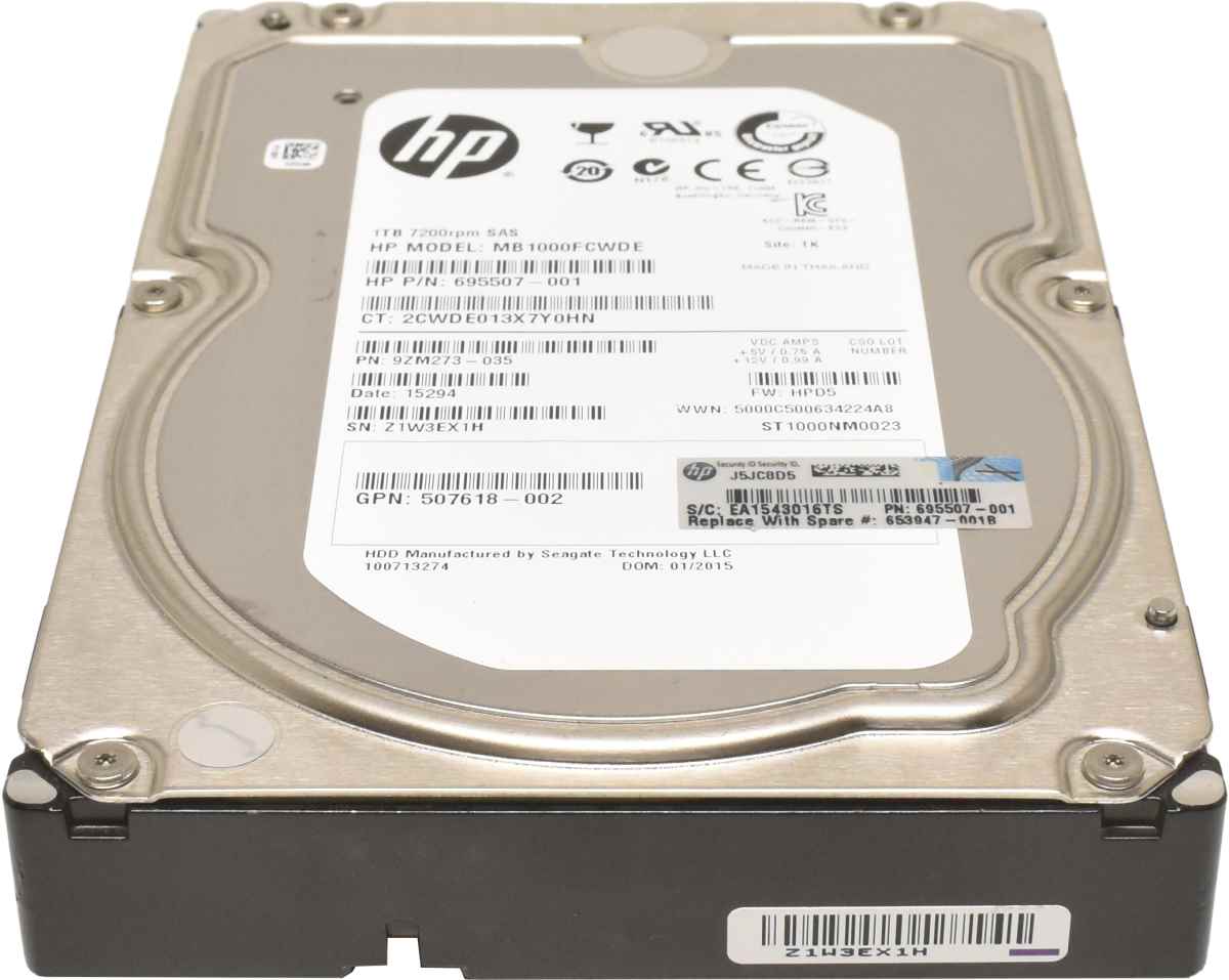 HP 1TB 3.5" 7.2K 6G SAS HDD Festplatte MB1000FCWDE 695507-001 507618-002