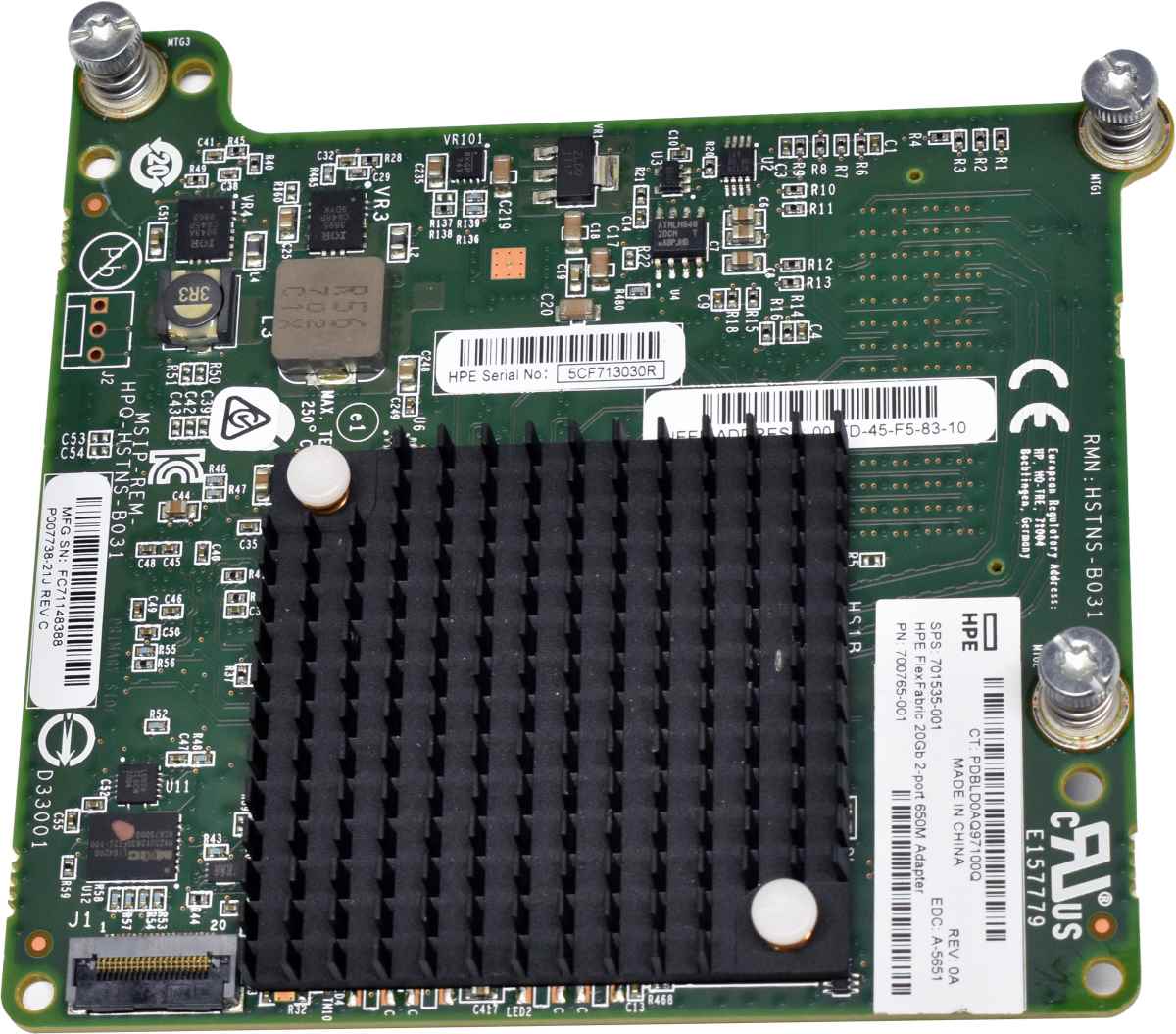 HP FlexFabric 20GB 2-Port 650M Adapter 701535-001 700765-001