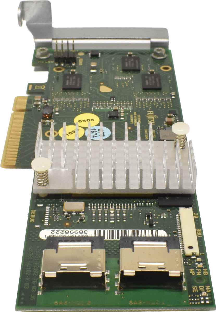 Fujitsu D2616-A22 GS1 6Gb PCle x8 SAS Raid Controller +2x SAS Kabel LP Fujitsu D2616-A22 GS1 6Gb PCle x8 SAS Raid Controller +2x SAS Kabel LP