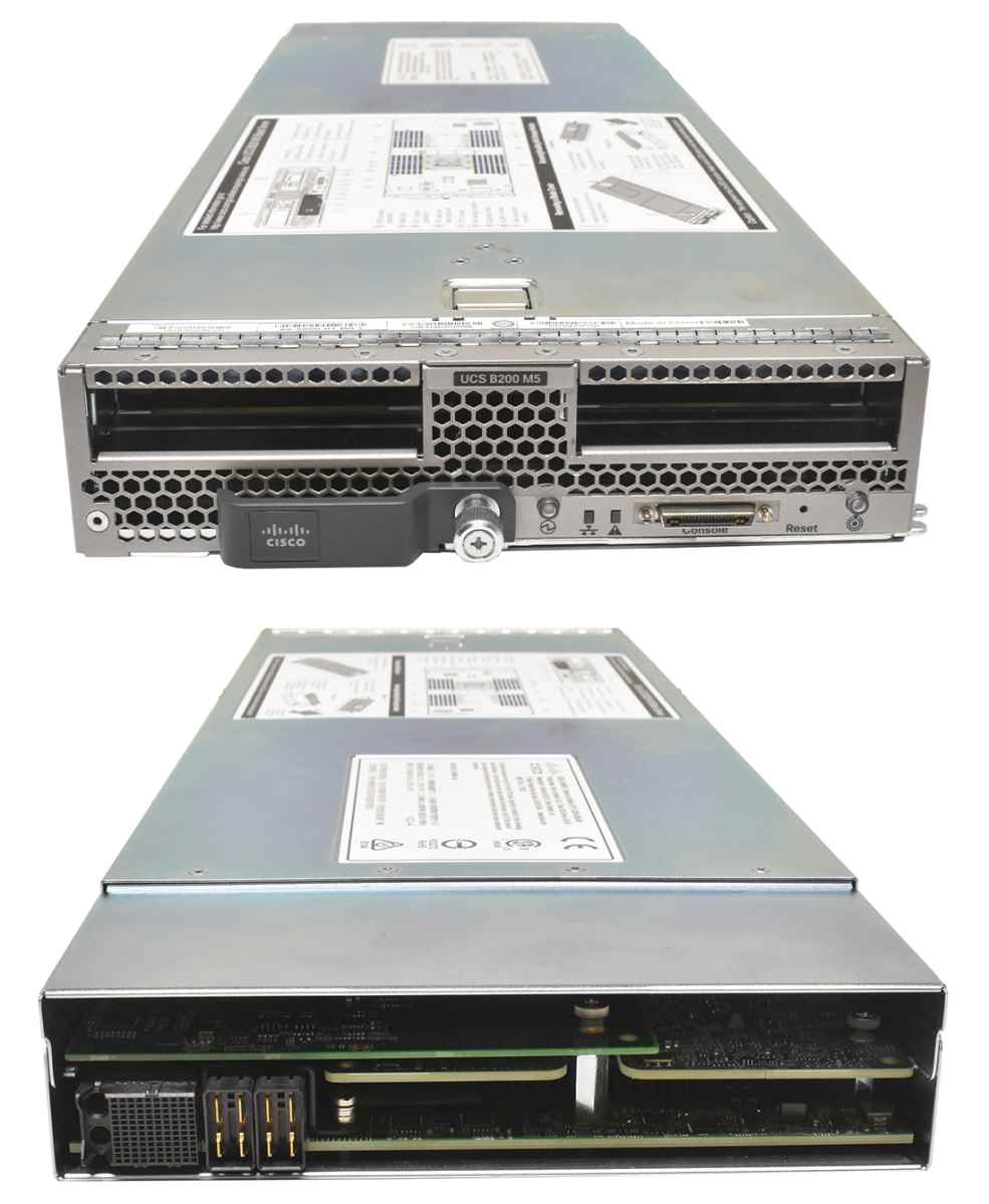 Cisco UCS B200 M5 Blade Server 2x Kühler ohne CPU RAM 1x UCSB-MLOM-PT-01 1x UCSB-MLOM-40G-03
