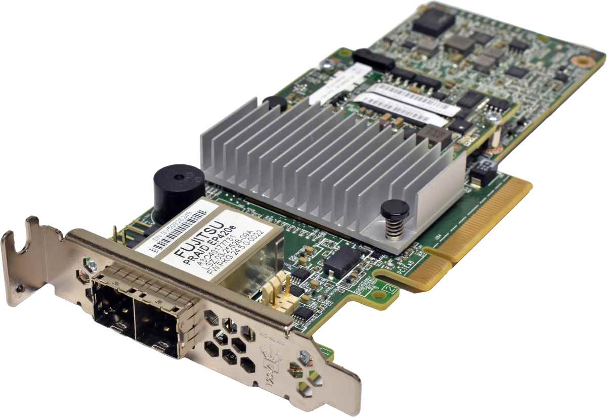 Fujitsu LSI PRAID EP420e Dual-Port 12Gb PCIe x8 3.0 SAS/SATA RAID Controller +Cache +BBU LP Fujitsu LSI PRAID EP420e Dual-Port 12Gb PCIe x8 3.0 SAS/SATA RAID Controller +Cache +BBU LP