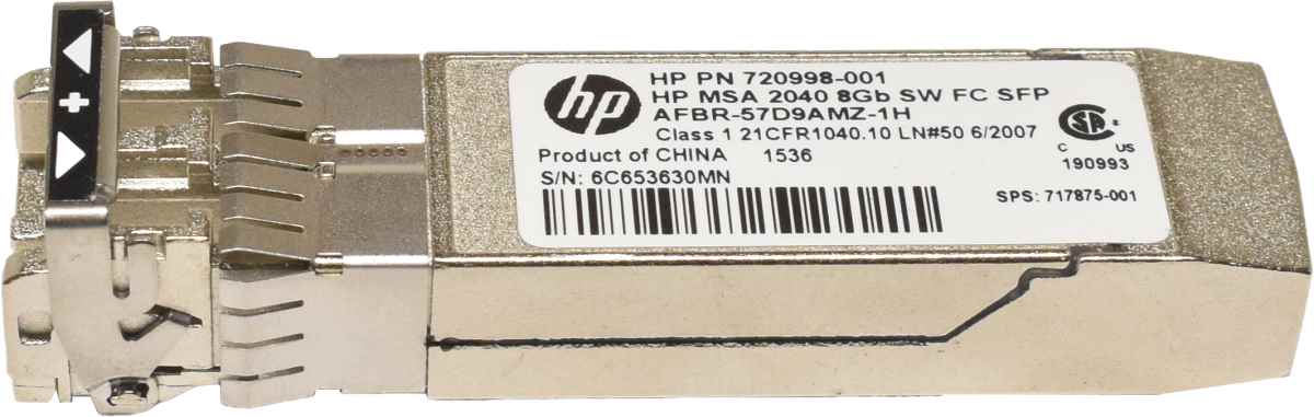 HP MSA 2040 GBIC AFBR-57D9AMZ-1H 8Gbps SFP SW 850nm 150m 720998-001 Transceiver HP MSA 2040 GBIC AFBR-57D9AMZ-1H 8Gbps SFP SW 850nm 150m 720998-001 Transceiver